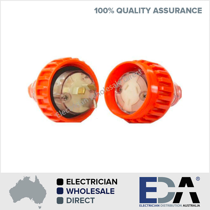 HD 10 Amp 3 Pin Female Extension Socket & Male Plug IP66 Weatherpr EDA Online