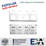 10 Amp Quad GPO x2 Pieces Power Point 4 Gang Electrical Socket 10A SAA