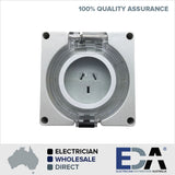 10 Amp 3 pin single phase Caravan Outlet Socket IP66 Weatherproof Industrial