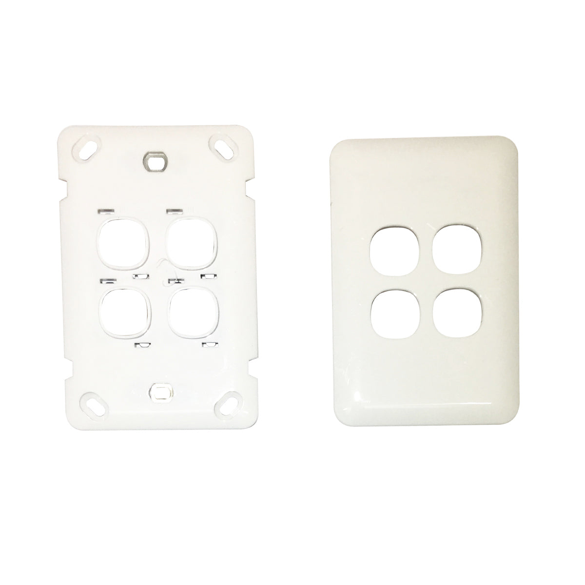 Slim Wafer 4 Gang Light Switch White Bakelight Slimline Electrical