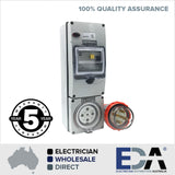 5 pin 32 Amp Protected Outlet with Plug IP66 Industrial 63 Amp RCD Caravan