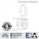 RCD Protected 10 Amp Socket Outlet 2x 3 pin 10A  4 Pole Switchboard IP66 Safety