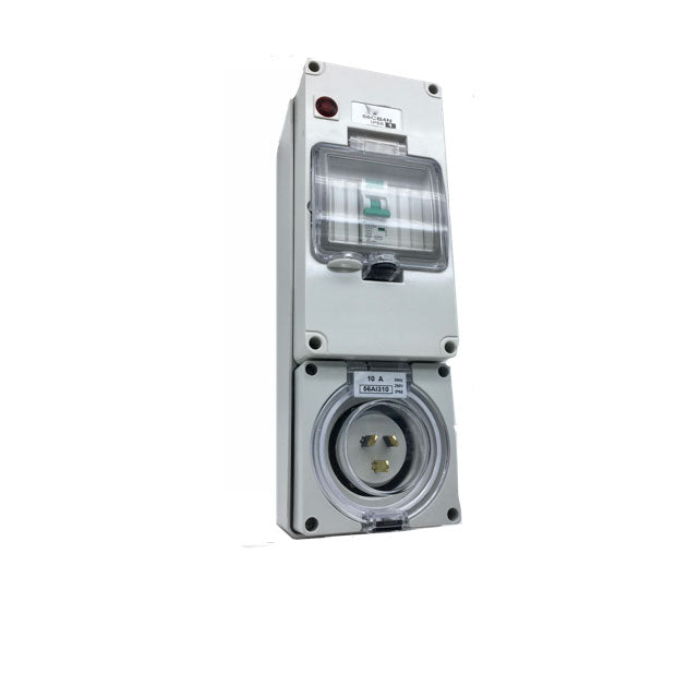 3 Pin Rcd RCD Protected 3 Pin Power Inlet 10 Amp Industrial Appliance IP66 Carav ...