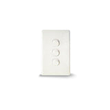 3 Gang Light Switch With Glass Look Cover Plate And Second White Cover.