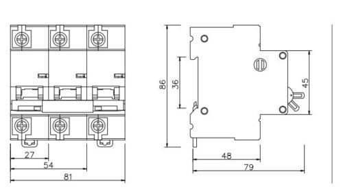 3 Phase 100Amp Circuit Breaker 10 KA Load Mains Control Heavy Duty 125A 80