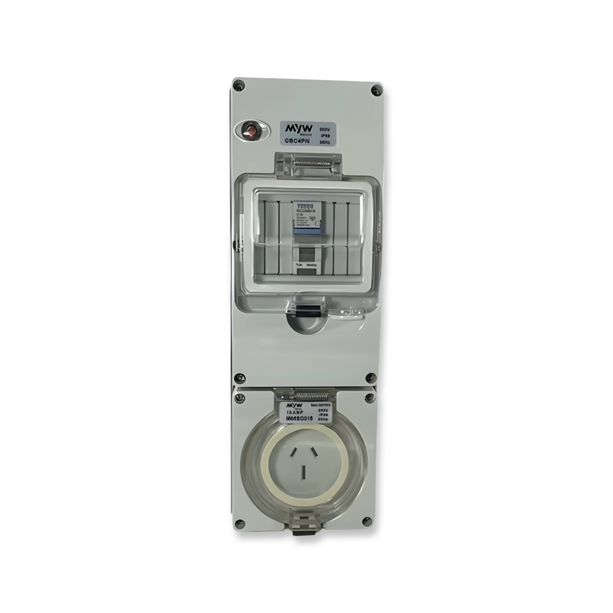 3 pin 15A RCD Protected Combination Outlet 4 Pole Switchboard IP66 16 amp RCBO