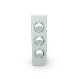 3 Gang Architrave Light Switch Triple White Electrical Narrow Arc Slim Arcy