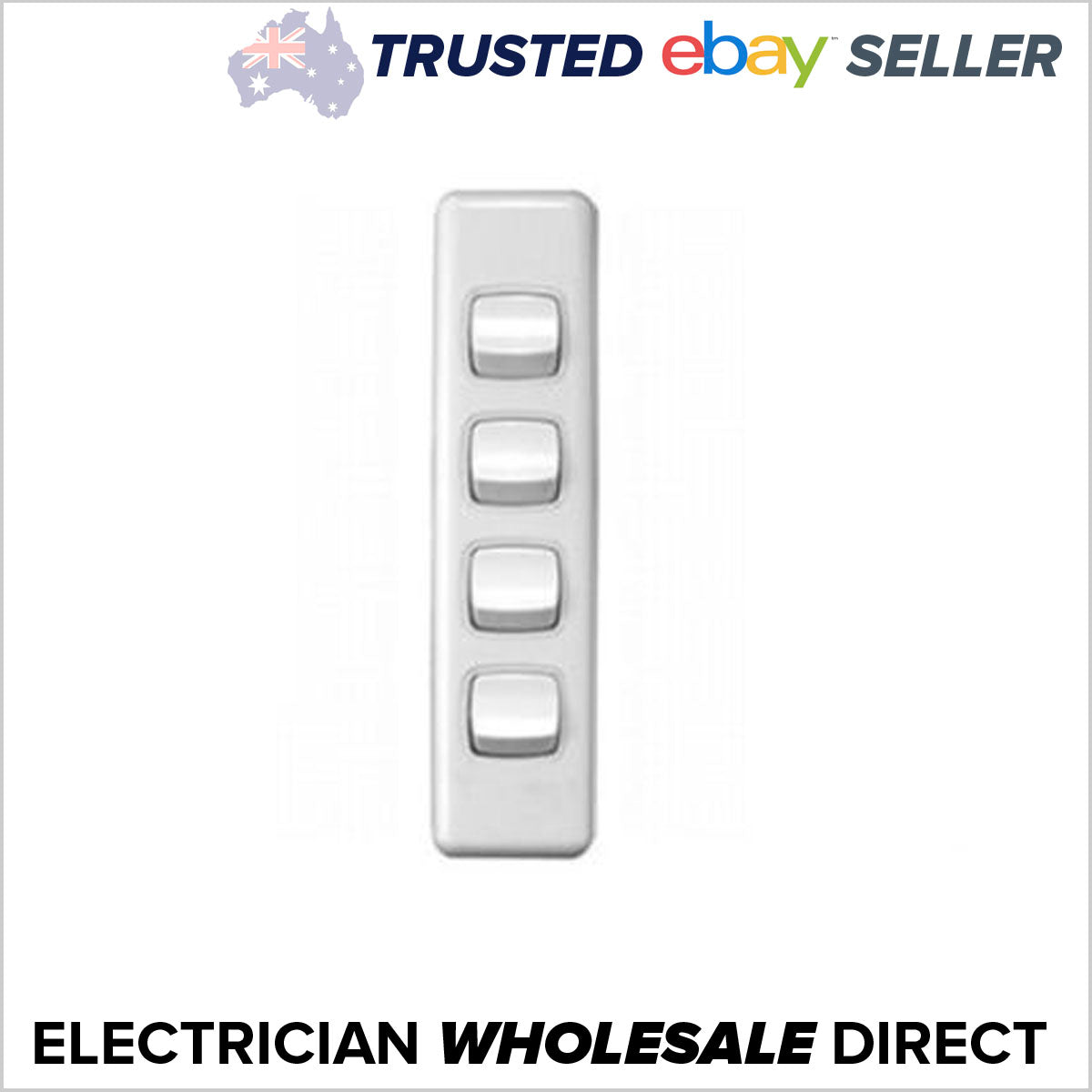 4 Gang Architrave Light Switch Quad White Electrical Narrow Arc Slim Arcy