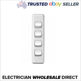 4 Gang Architrave Light Switch Quad White Electrical Narrow Arc Slim Arcy