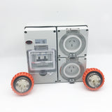 3 pin 2 x 15 Amp RCD Protected Outlet with Male Plug IP66 Outlet Industrial