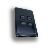 Black Gloss Four Gang Upmarket Light Switch Slim Wafer Slimline Electrical 4