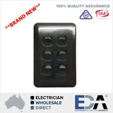 Black Gloss Six Gang Upmarket Light Switch Slim Wafer Slimline Electrical 6