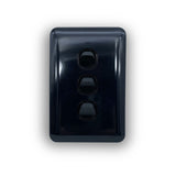 Black Gloss Three Gang Upmarket Light Switch Slim Wafer Slimline Electrical 3