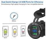 Dual USB SuperFast Car Charger 6.8 AMPS 36Watt Q.C.3.0 Power Supply Complete Kit