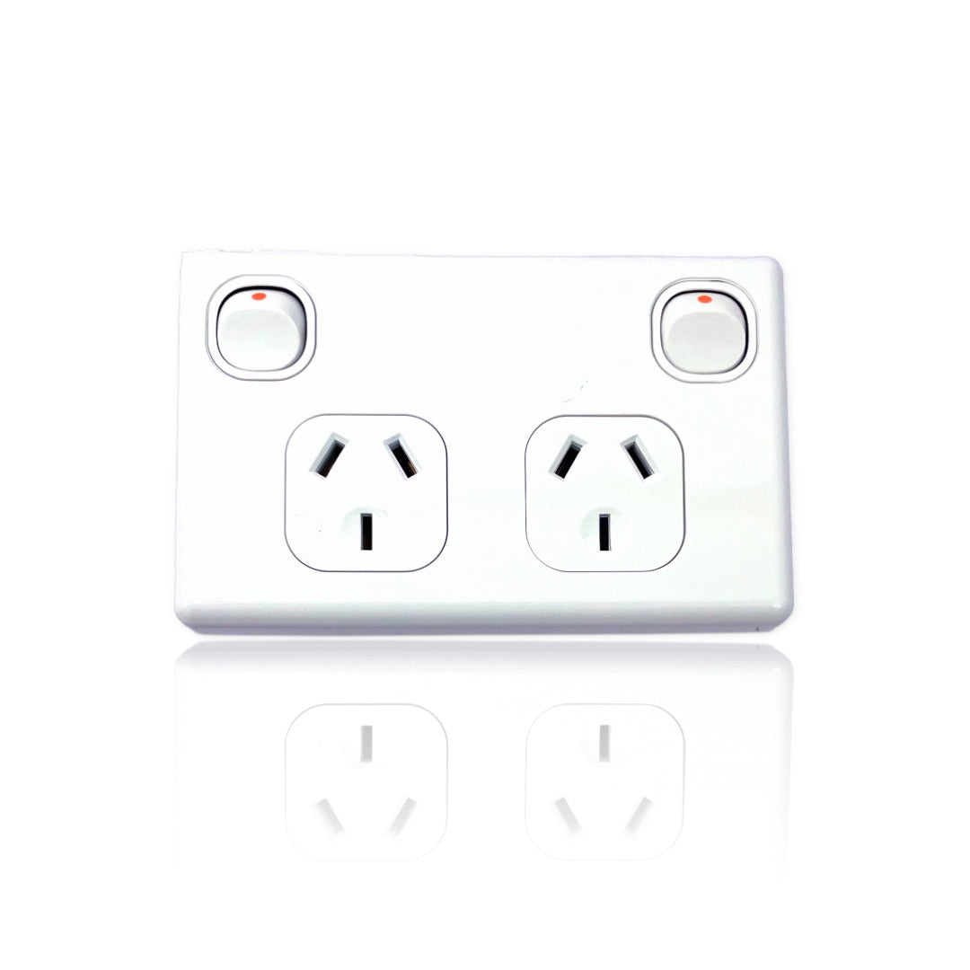 Double Power Point GPO Electrical Socket and Switch