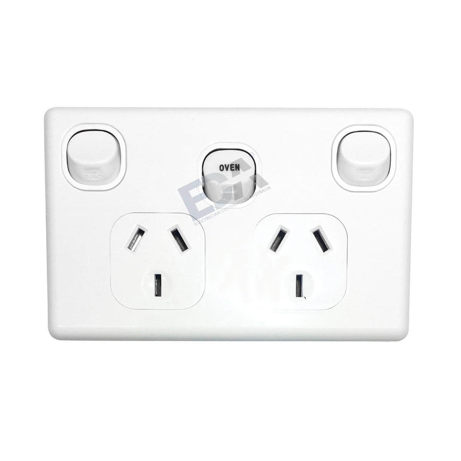 Double Power Point GPO with OVEN 32 Amp Extra Switch Wall Outlet moder EDA Online