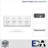 BULK BOX 5 X 4 Gang GPO Power Point Quad Socket Outlet 4 Way Double Power Point