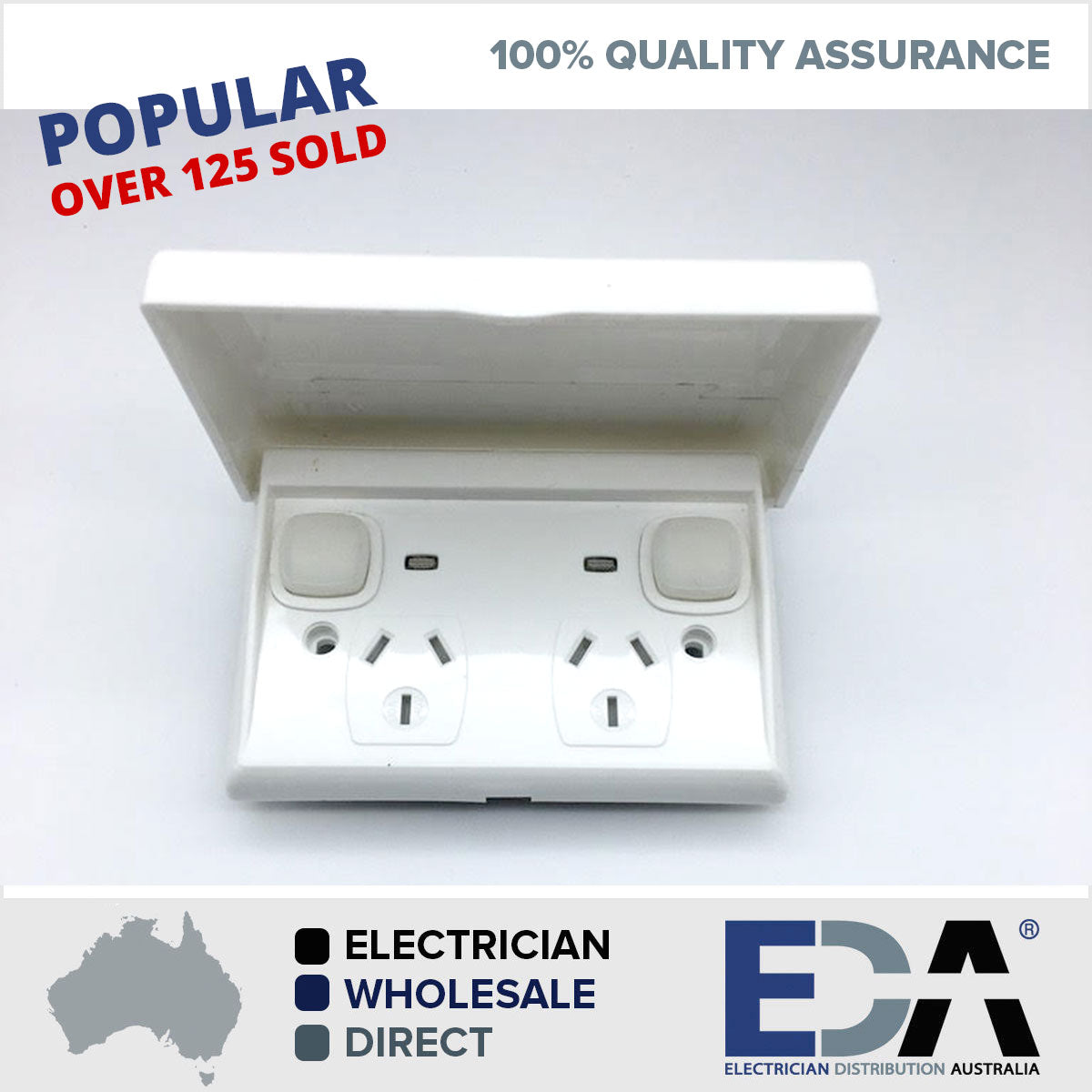 Weather Proof Waterproof Slim Upmarket GPO Power Point Outlet LID Outside NEW