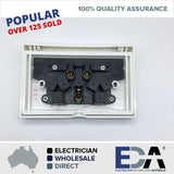 Weather Proof Waterproof Slim Upmarket GPO Power Point Outlet LID Outside NEW