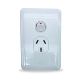 Vertical Wafer Single Power Point Outlet Switch GPO White Slimline Electrical