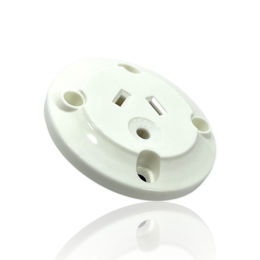 Plug Base Surface Socket Flush or Panel Mount With Round Earth Outlet 240v 3 Pin