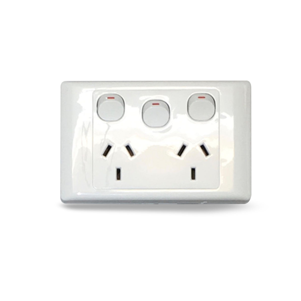 Power Point Switch GPO Socket Outlet Double 2000 White Single