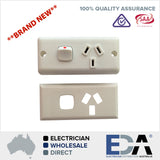 Skirting Single GPO Power Point For Generators White Narrow Switch Outlet