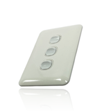 Slim Wafer 3 Gang Light Switch White Bakelight Slimline Electrical