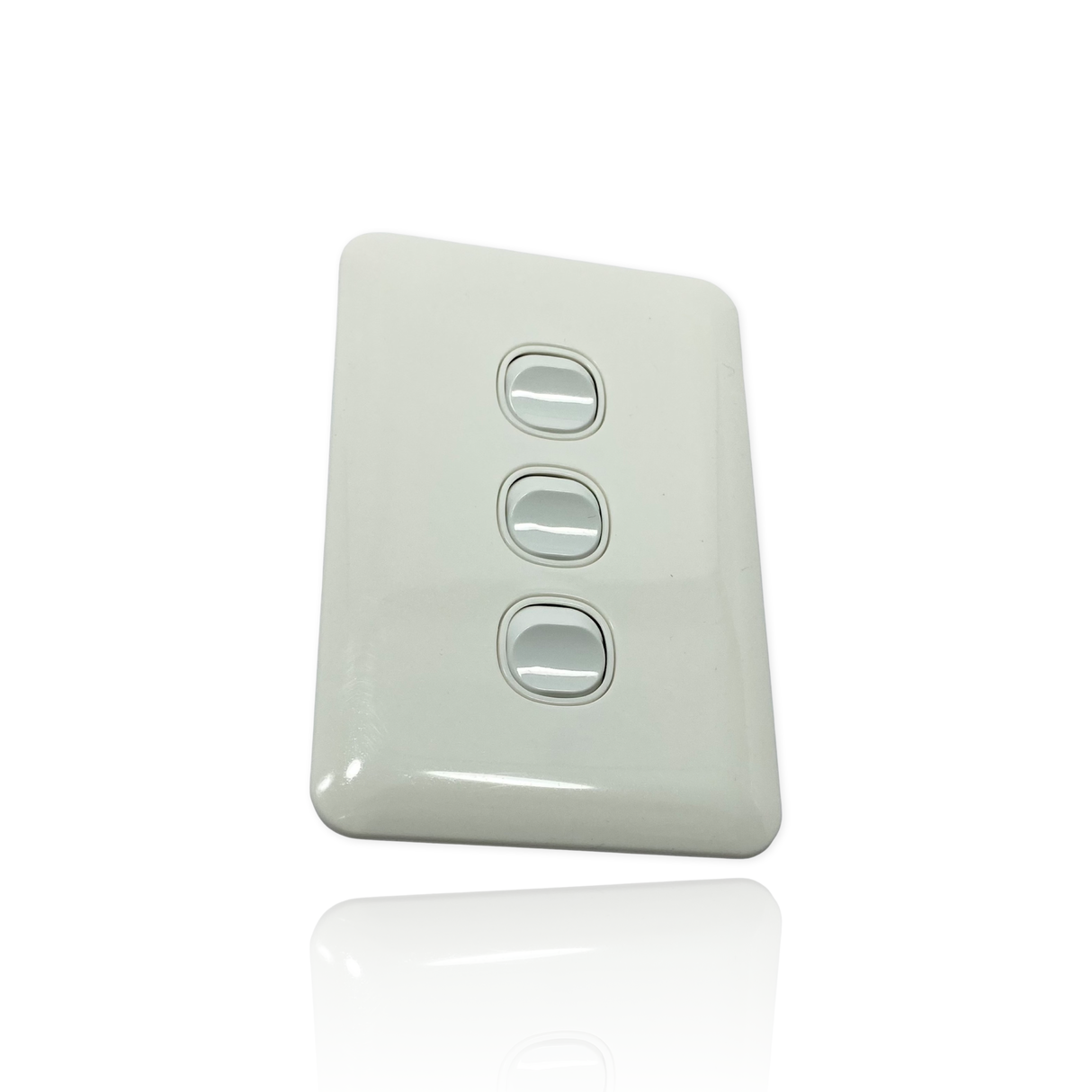 Slim Wafer 3 Gang Light Switch White Bakelight Slimline Electrical