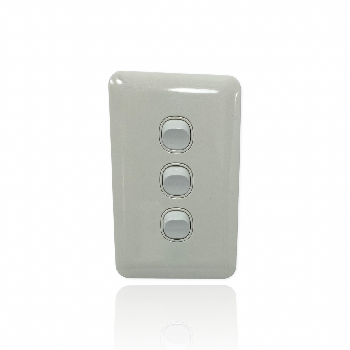 Slim Wafer 3 Gang Light Switch White Bakelight Slimline Electrical