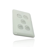 Slim Wafer 5 Gang Light Switch White Bakelight Slimline Electrical