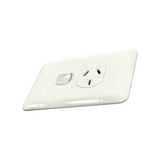 Slim Wafer Single Power Point Outlet Switch GPO White Slimline Electrical