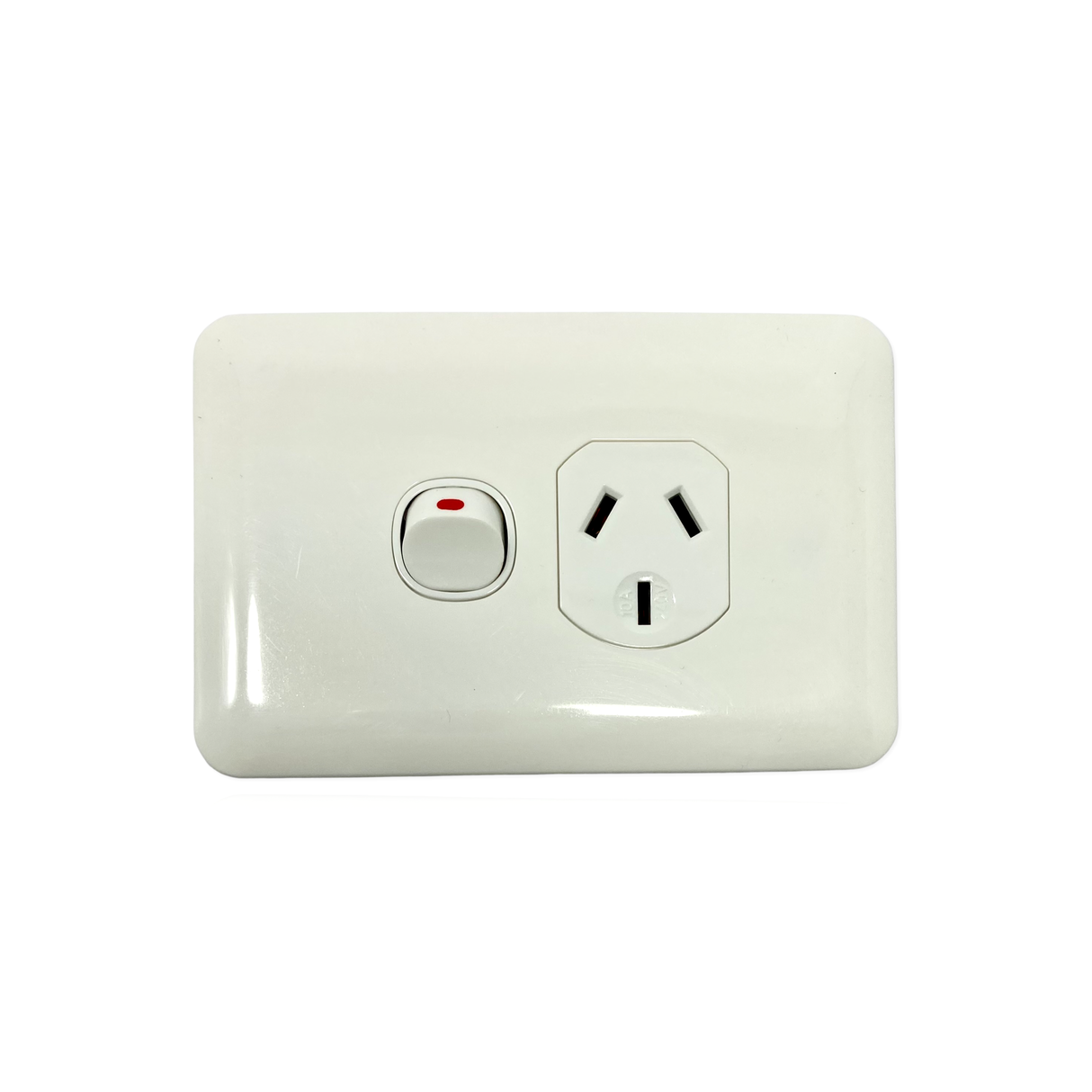 Slim Wafer Single Power Point Outlet Switch GPO White Slimline Electrical