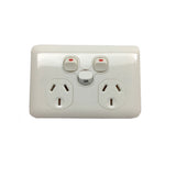 Slimline Wafer 35 Amp Double Power Point Extra Switch Outlet Socket DGPO Slim Line