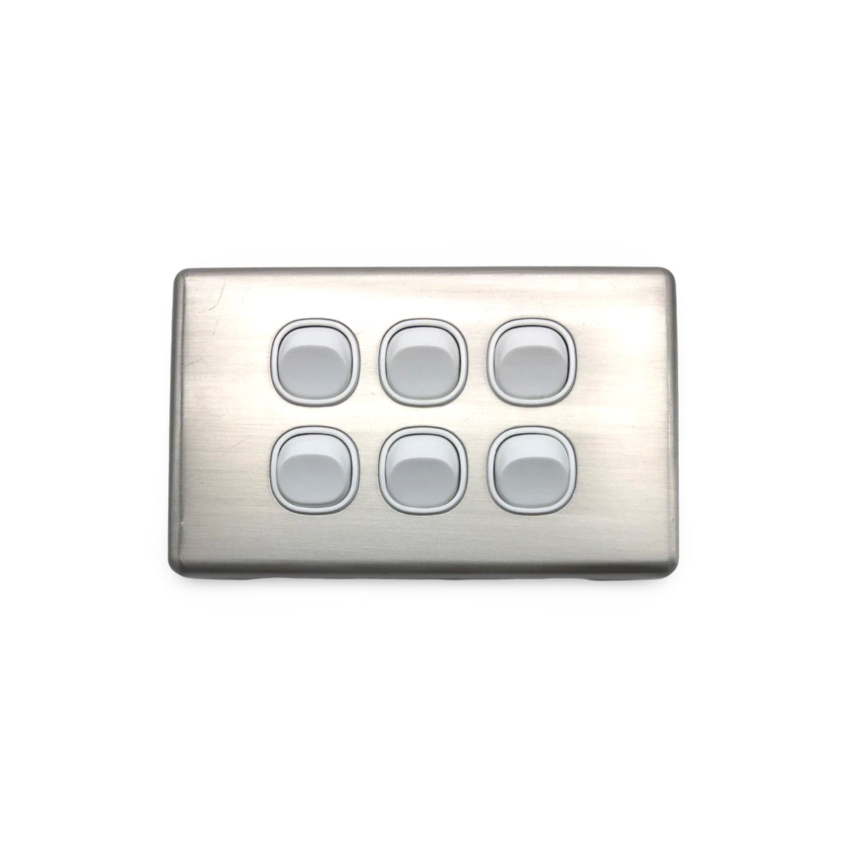 Slim Double GPO Outlet Light Switch Plate Silver Cover Metal Stainless Steel