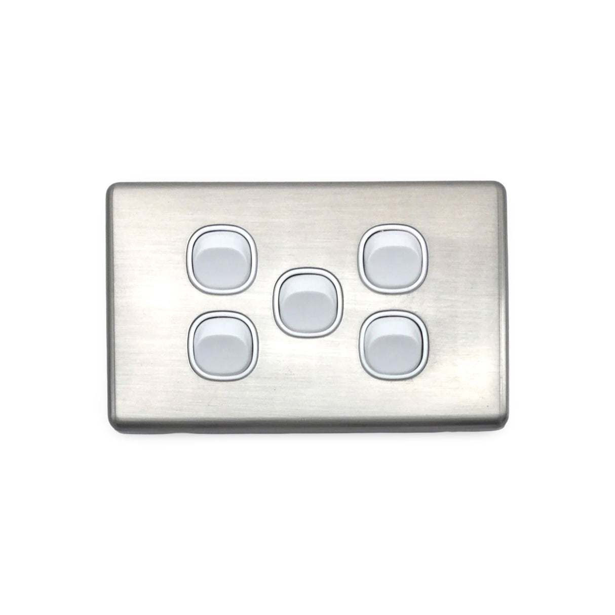 Slim Double GPO Outlet Light Switch Plate Silver Cover Metal Stainless Steel