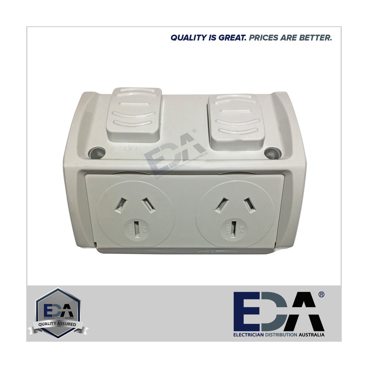 15A Water Proof Weatherproof Double Power Point GPO 15 Amp Socket DGPO 2 outlet