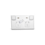 Weatherproof DOUBLE POLE Double GPO Power Point WITH NEON IP65 EXTRA SAFE