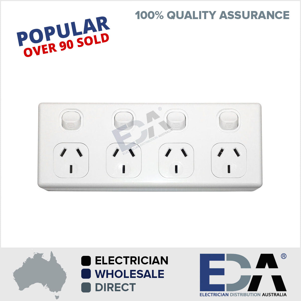 BULK 5 X 4 Gang GPO Power Point Quad Socket Outlet